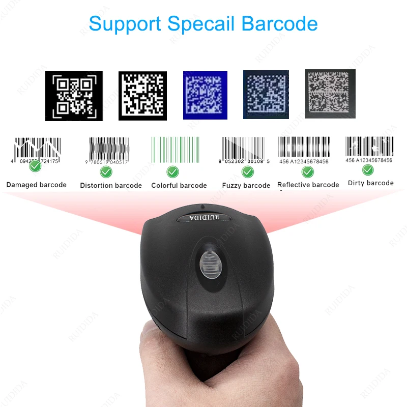 Wired Barcode Scanner 1D/2D Handheld qr Code Reader Portable Wired Reader Scanner for Bar Code USB Cable for Shop Store