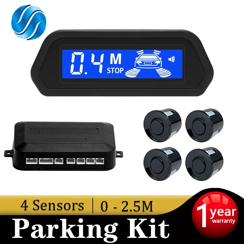 Car Parking Sensor Auto Parktronic Reverse LED Monitor 22mm 4 Sensors Radar Detector System Backlight Display