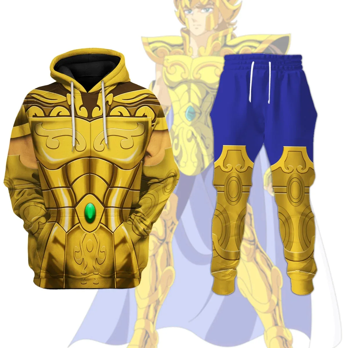 2025 Popular Cosplay Anime Saint Seiya printed hoodies pants sets 3D Street Harajuku Tracksuit sets Men's Sports two-piece suits