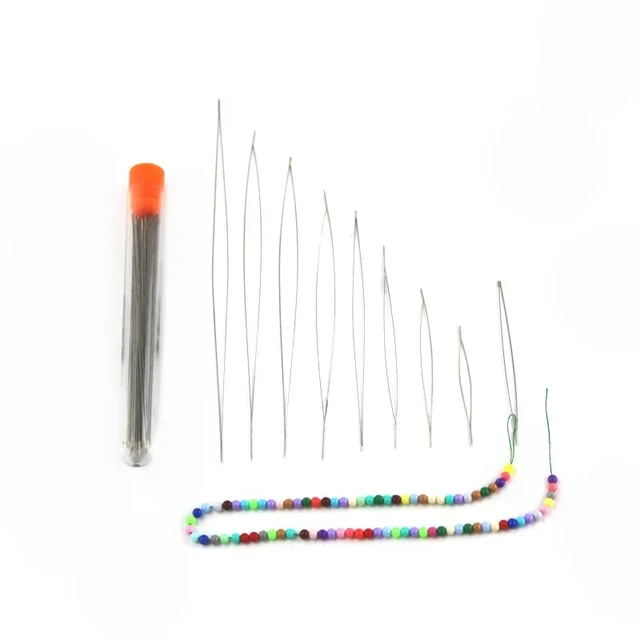 5/6/8Pcs Beading Needles Pins Open Curved Needle for Beads Bracelet DIY  Jewelry Making Tools