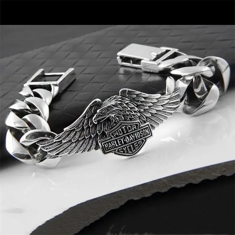 Модный Европейский мужской браслет H-Harleys Davidsons для мотоцикла, черепа, бедер, рок, ювелирные изделия на день рождения, подарки для парня
