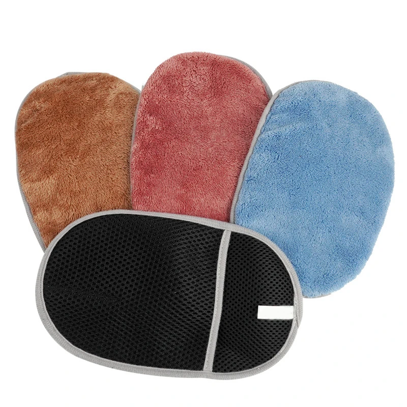 Soft Coral Fleece Car Wash Gloves Winter High Quality Multifunctional Automotive Cleaning Tools Supplies 1Pc Random Color