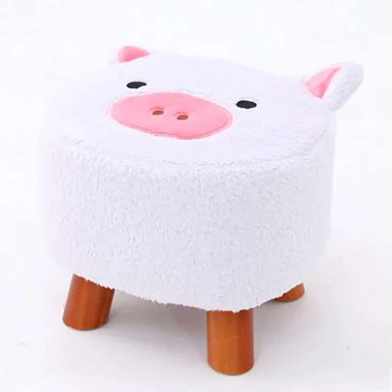 Little Pig Step Stools Small Real Wood Cartoon Bedroom Furniture Lovely Wood Chair Tabouret Pliant Bench Children Footstool