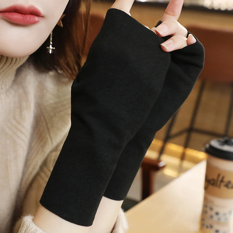 1pair Women Men Fingerless Gloves Mitten Knitted Autumn Winter Touch Screen het Half-Fingers Adult Warm Winter