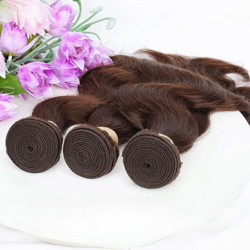 12A Grade 1/2/3PCS Light Brown Body Wave Human Hair Bundles 100g/PC Double Weft Hair Extensions Brazilian Virgin Hair Full End 5
