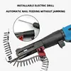 Automatic Chain Nail Gun Adapter Electric Screw Gun Rechargeable Self Tapping Screwdriver For Electric Drill Woodworking Tools 2