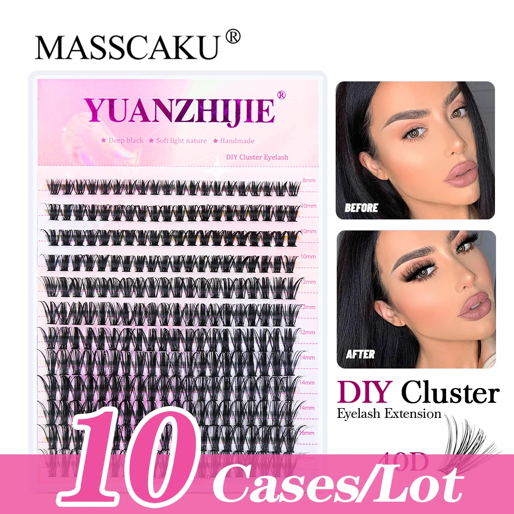 

MASSCAKU DIY Eyelashes Clusters 30D/40D Premade Fan Lash Extension Individual Heat Bonded Cluster Lashes Natural Soft（10pcs/lot)