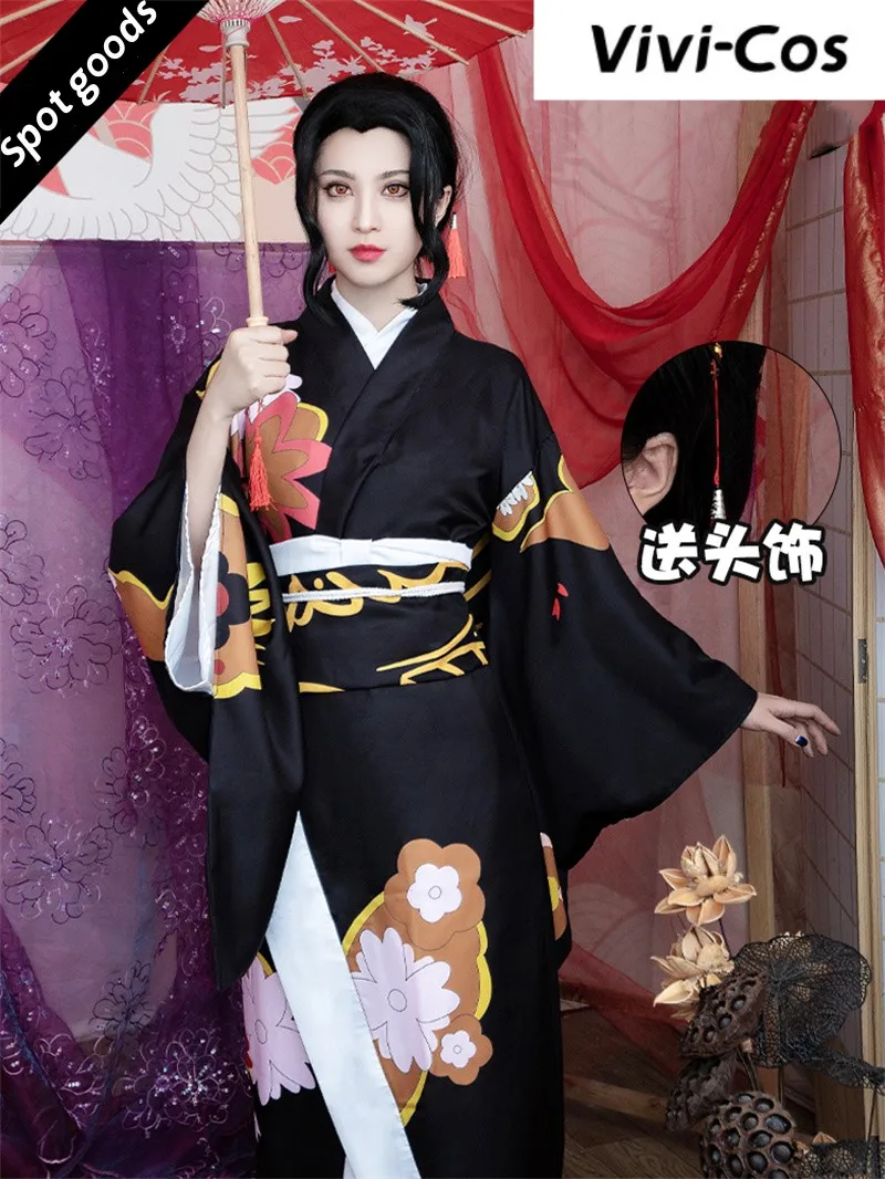 

Vivi-Cos Anime Demon Slayer Kibutsuji Muzan Cool Gorgeous Kimono Cosplay Halloween Women's Costume Role Play Party Carnival New