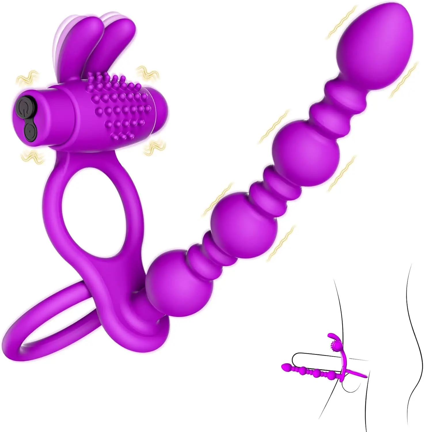 Vibrator Cock Ring Sex Toys for Men  Anal Beads Anal Plug Men Penis Ring Prostate Massage Vibrating Butt Plug Bullet Vibrator