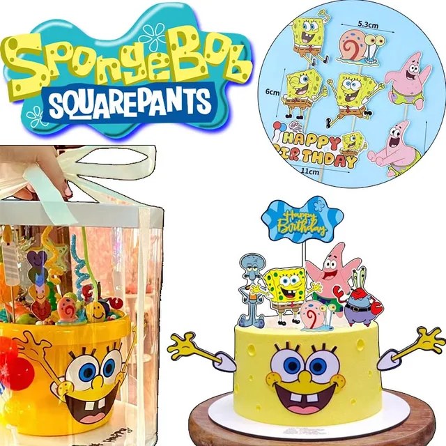 Kit Decorazione Compleanno 4 Anni A Tema SpongeBob, 27 Pezzi Con Palloncini Numerici, Lattice E Foil