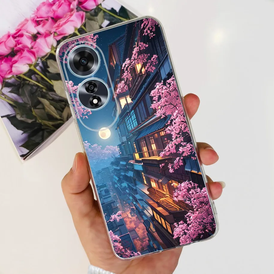 2024 New Stylish Flower Transparent Soft Silicone Slim Back Cover