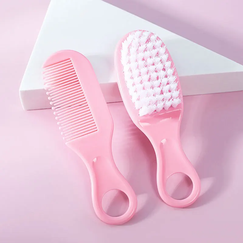 2Pcs/Set Baby Hairbrush Comb Portable Newborn Infant Toddlers Soft Hair Brush Head Massager Comb Set Baby Kid Hair Care Supplies 4