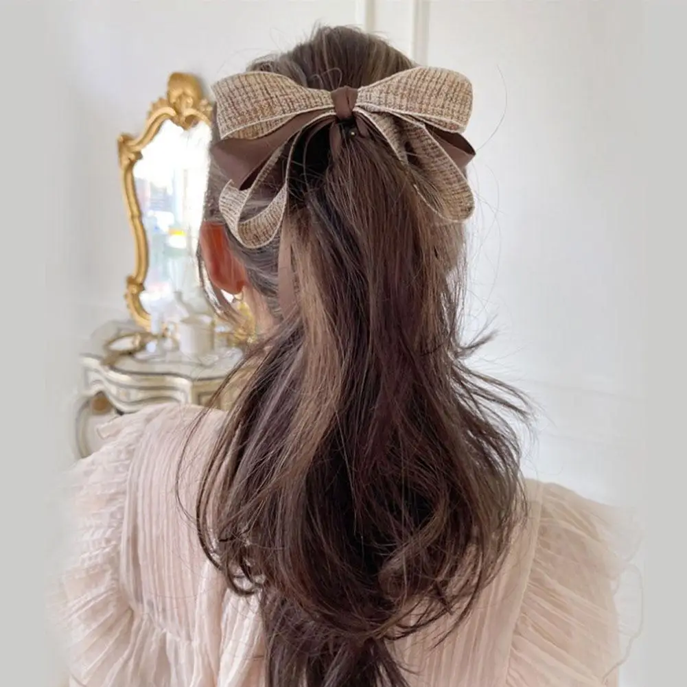 

Bow Banana Clip High Ponytail Fixed Clip Back Head Hair Accessories Girls Clip Ponytail Hair Hairpin Holder Claw Bowknot Fa S0B4