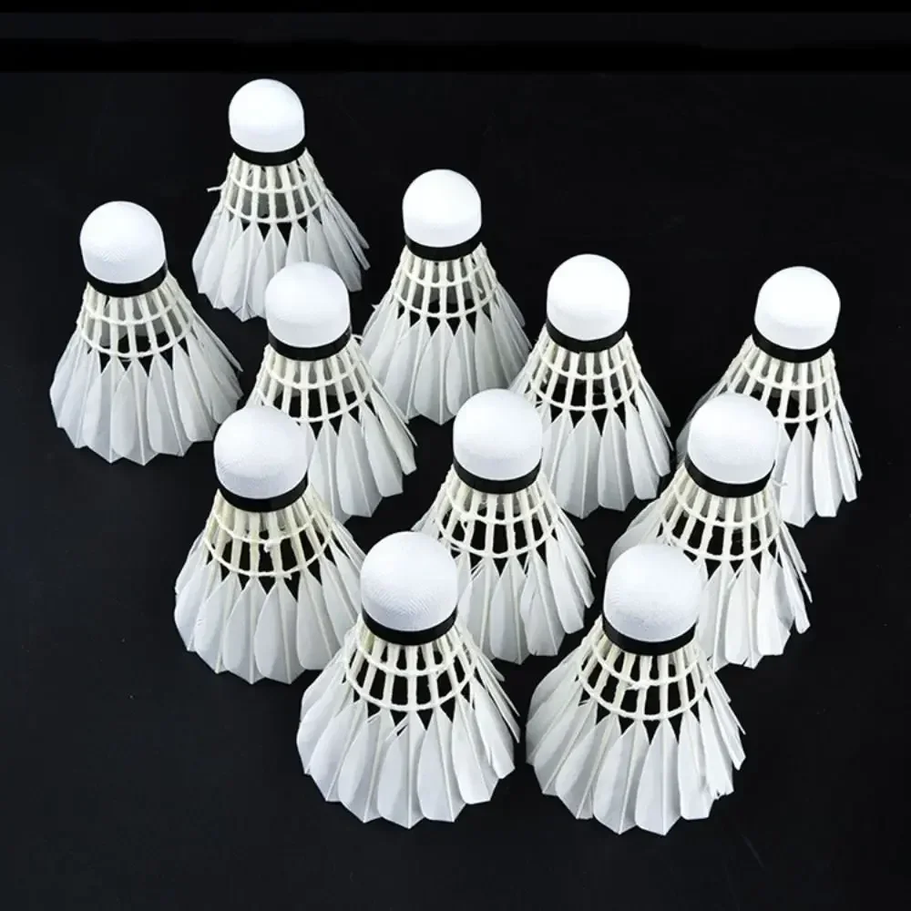 Badminton Shuttlecock Badminton Ball Feather Shuttlecock 12Pcs Professional Black Goose Feather