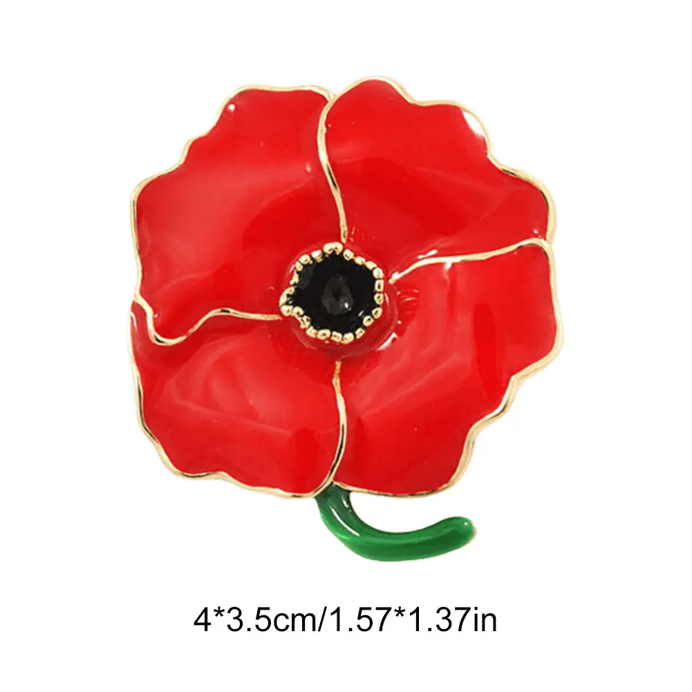 Poppy Flower Brooch Metal Poppy Souvenir Pin Lest We Forget Dripping Oil Pin Jewelry Gift for Friends