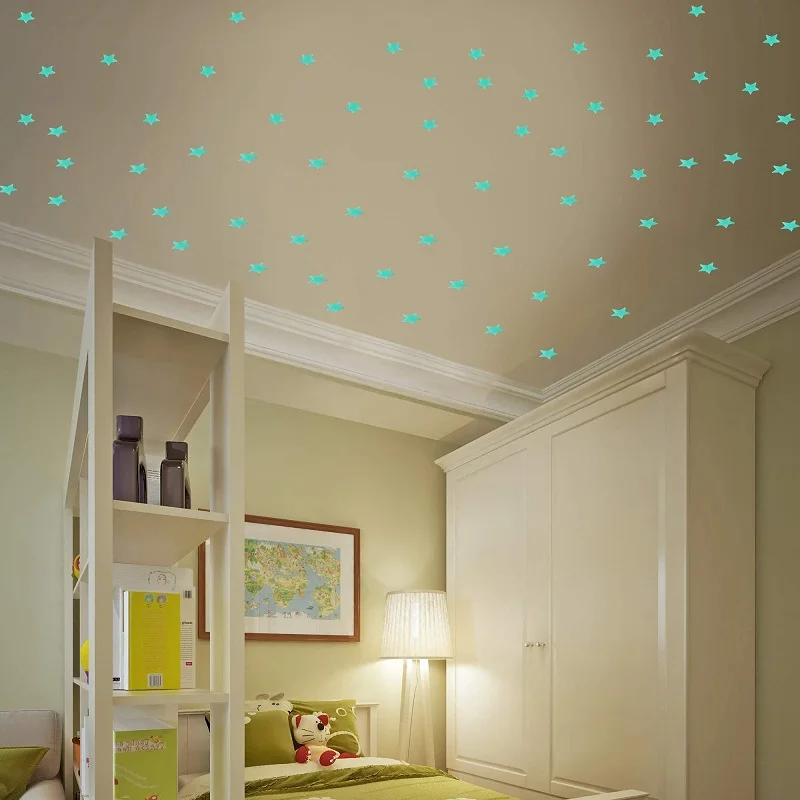 Wall Stickers 50Pcs Luminous 3D Stars Glow In The Dark For Kids Baby Rooms Bedroom Ceiling Home Decor Fluorescent Star Stickers