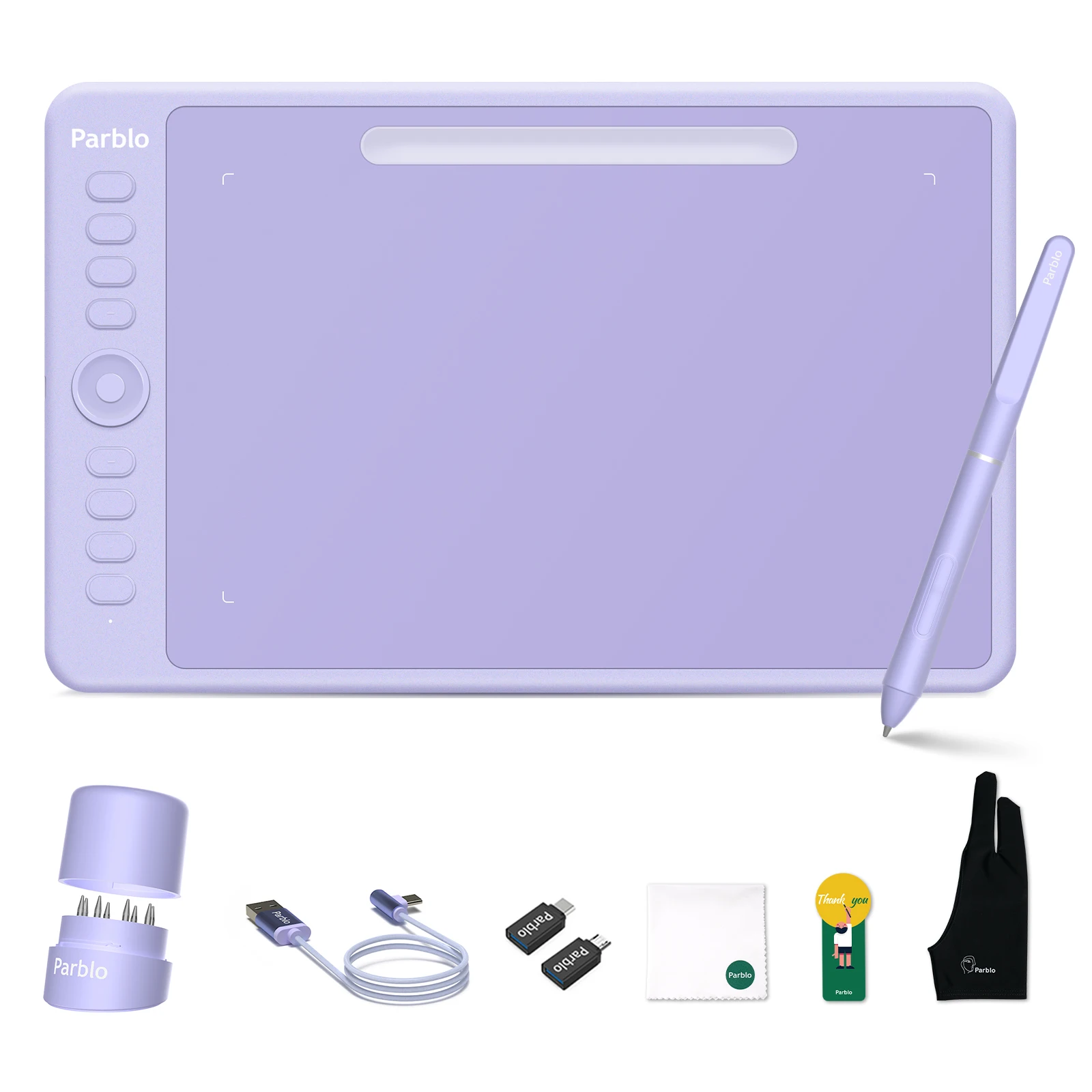 Parblo Intangbo M 10x6.25 인치 디지털 태블릿 그래픽 태블릿, OSU 게임 그리기 용 배터리 없는 스타일러스 및 장갑