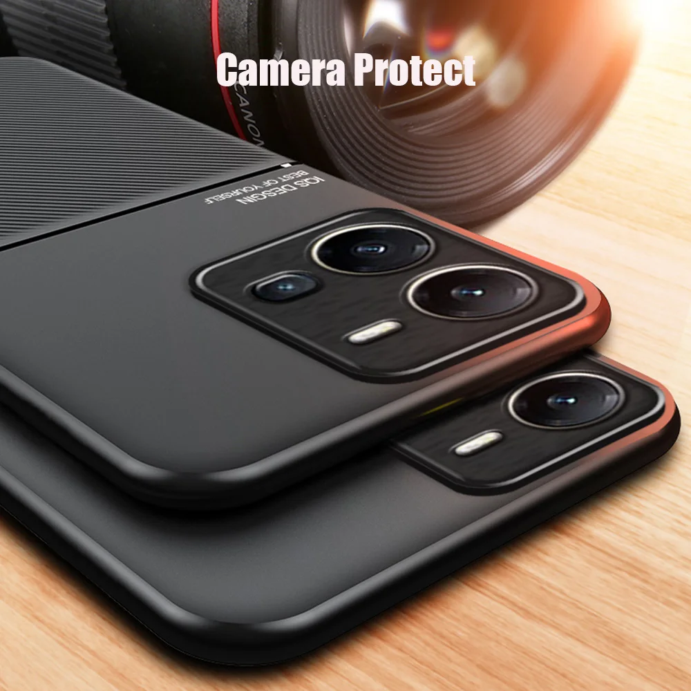 Vivo Y35 전화 케이스 TPU 소프트 범퍼 자기 충격 방지 360 전체 보호기 뒷면 커버 VIVO Y35 4G 케이스 스킨 터치 코크