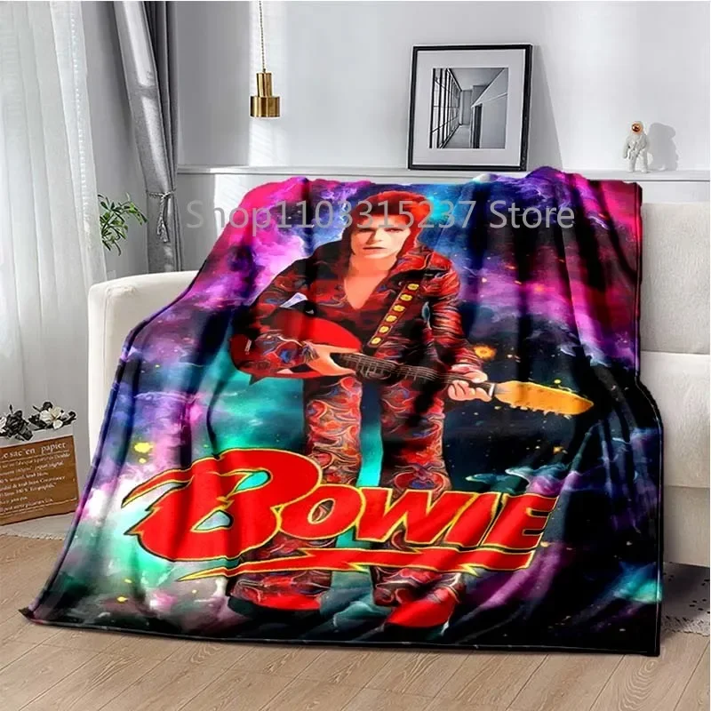 D-David Bowie Poster Printed Blanket,Soft Warm CosplayThrow Blankets,Sofa Bed Bedroom,Tapestry,fans and Music Gift