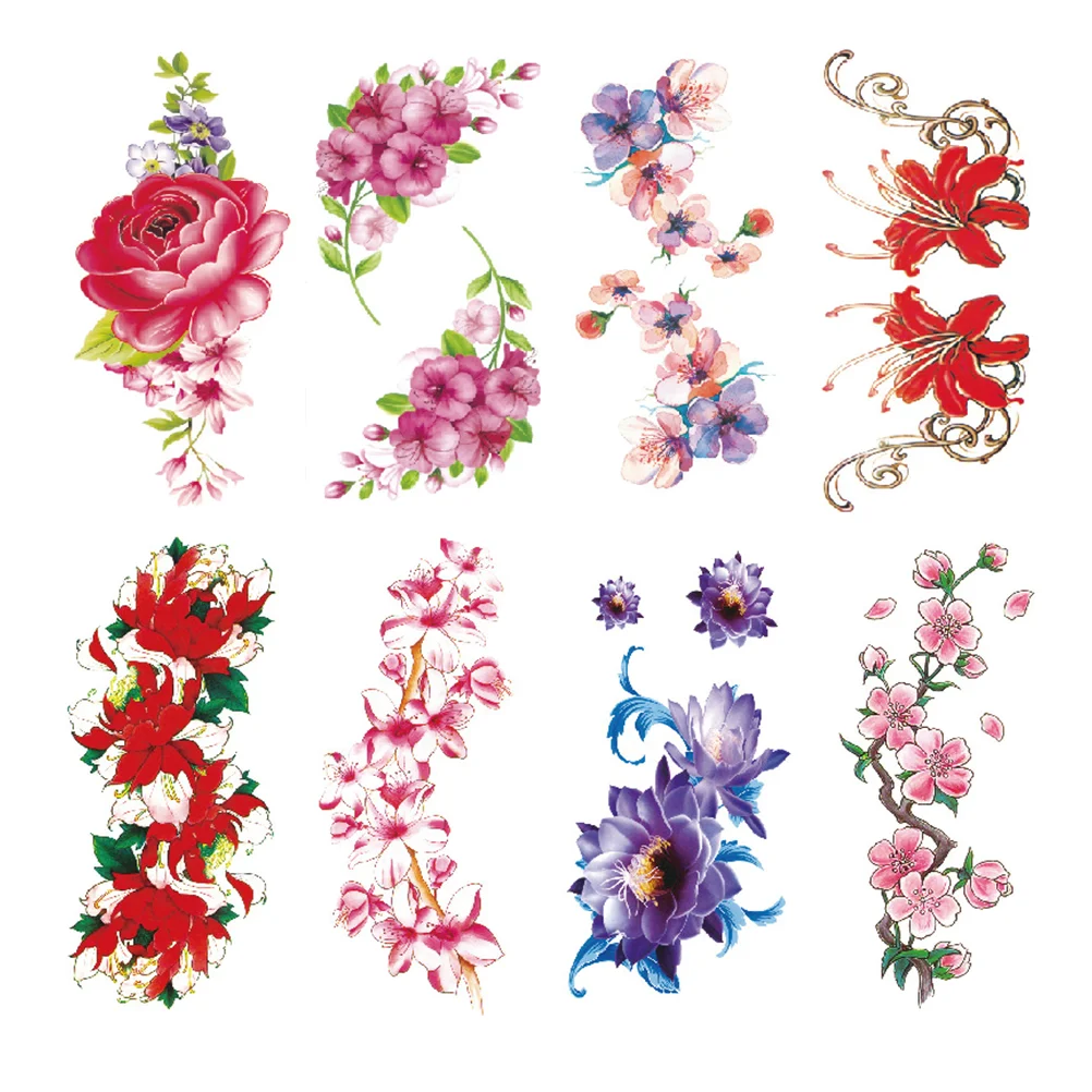 

Temporary Tattoo Stickers Flower Tattoos Waterproof Stickers Floral Cherry Blossoms Flower Body Stickers Random Type