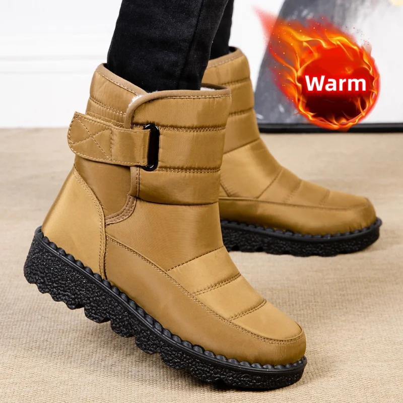 Women's Snow Boots Warm Non-Slip Waterproof Ankle Boots Women's Casual Flat Boots Women's Fur Shoes Botines De Mujer  Plus Size