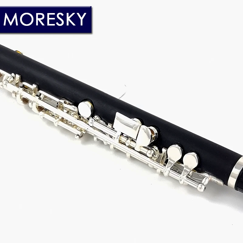 C Key Flute MORESKY Piccolo C Key Cupronickel Half-size Flute Silver Plated Body Material ABS Resin MPC-865