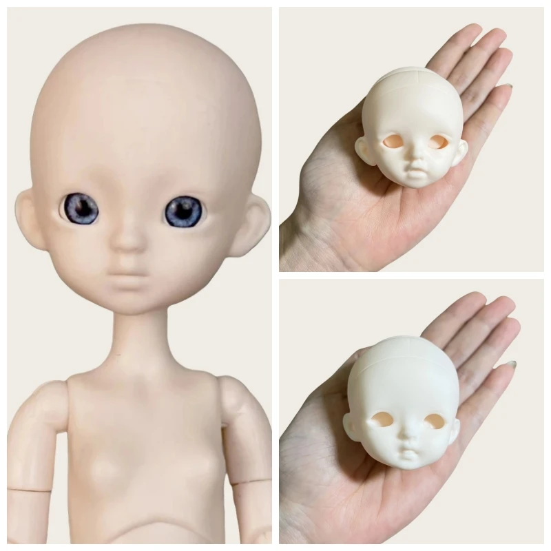 Handmade DIY 1/6 BJD Doll No Makeup Randomly Gifted with Eyeballs Girls Practice Makeup Dress Up Toys Birthday Gifts