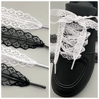 Offre spéciale lacets en dentelle pour femmes chaussures décontractées 2.9CM de largeur lacet plat pour baskets noir blanc lacets de chaussures accessoires 5