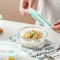 High Borosilicate Glass Lunch Bento Box Microwave Heatting Bento Box Snacks Fruit Sealed Insulation Box Square Lunch Picnic Box 1