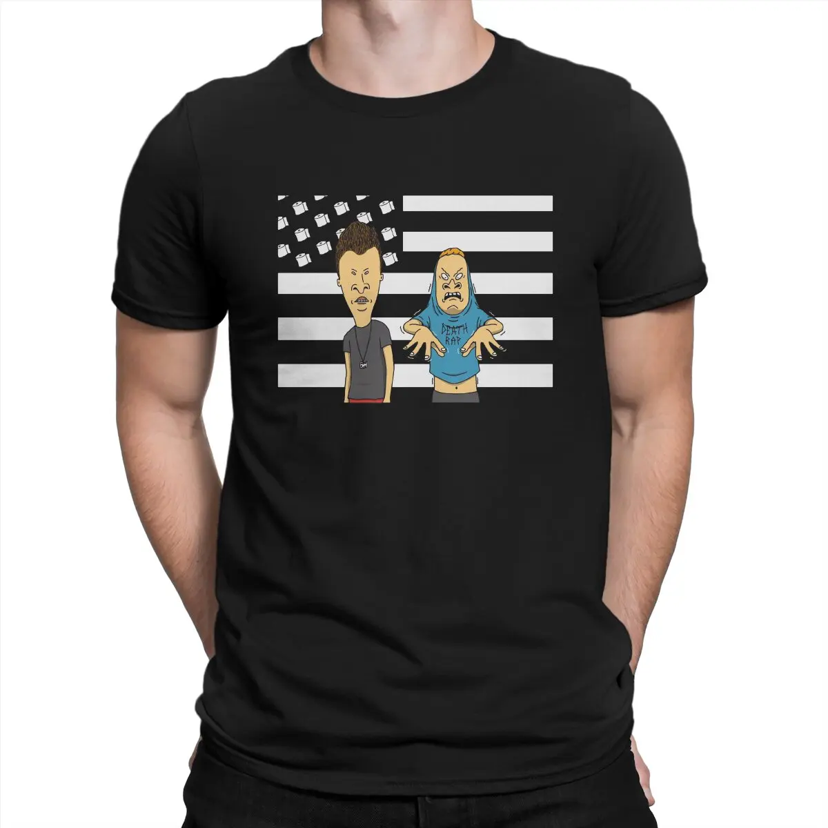 

Американские мужские футболки Beavis и Butthead, хипстерская футболка с коротким рукавом и круглым вырезом, футболки из 100% хлопка, одежда с принтом