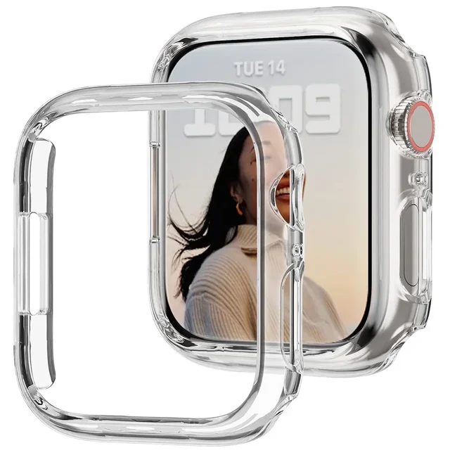 Coque de protection pour Apple Watch 45mm 41mm 44mm 40mm 42mm 46mm, accessoires, protection PC, pare-chocs, IWatch Series 8 7 SE 6 5 4 3 9 1