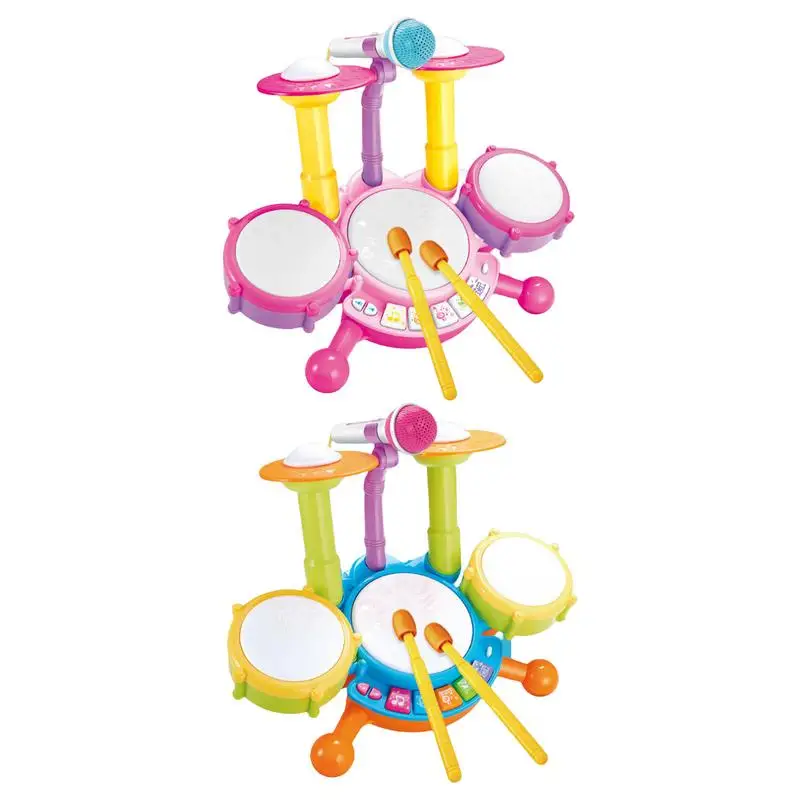 

Toddler Drum Musical Instruments Light And Sound Set Drum Music Instruments Learning Toddler Microphone Developmental Toys