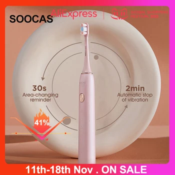 SOOCAS 소닉 전동 칫솔, 성인용 방수 초음파 자동 USB 충전식 칫솔 헤드, X3, X3U
