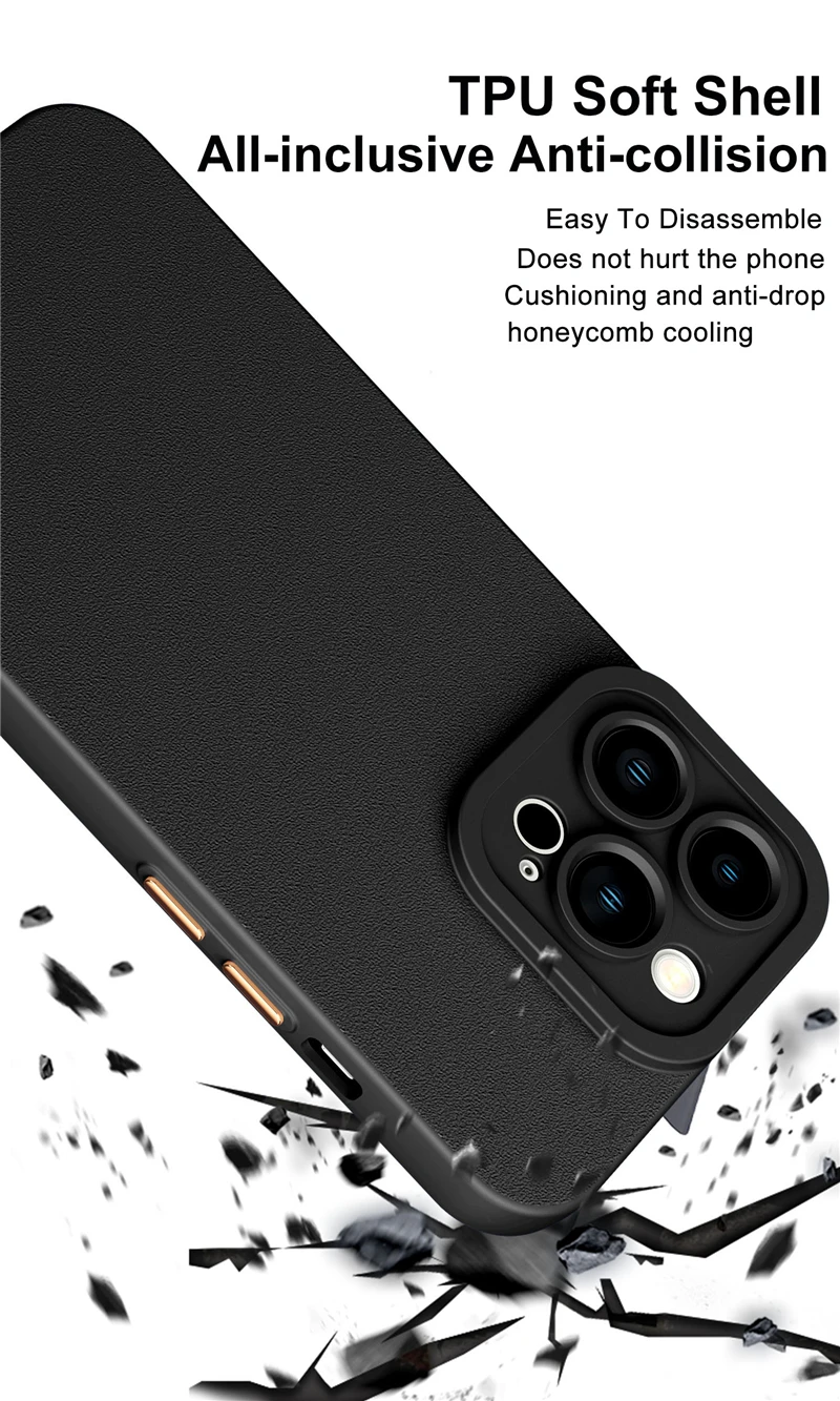 iphone 13 mini slim case Solid Color Leather Texture Silicone Phone Case For iPhone 13 12 11Pro Max X XR XS Max 7 8 Plus Camera Protection Soft TPU Cover iphone 13 mini case cheap