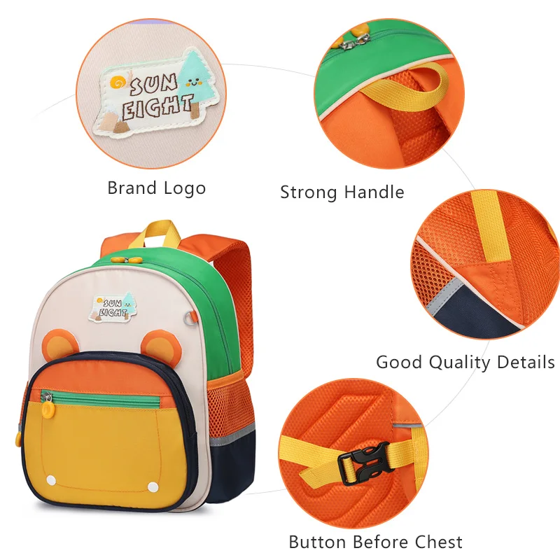 SUN EIGHT 12inch 2024 NEW Fashion Kids Backpack Children Outdoor Bag Kindergarten School Bags Student School Backpacks 2