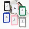 Unisex Work Color ID Card Holder Lanyard Badge Holders Identification Sleeve Dual Clear Business Exhibit School Strap Neck Hang 6