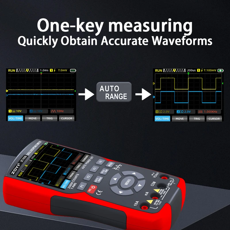 ZOYI ZT-703S 3-in-1 Oscilloscope Multimeter with 3.5 Inch IPS Display,25000 Counts, Dual Channel 50MHZ Bandwidth,280MSa/s High 4