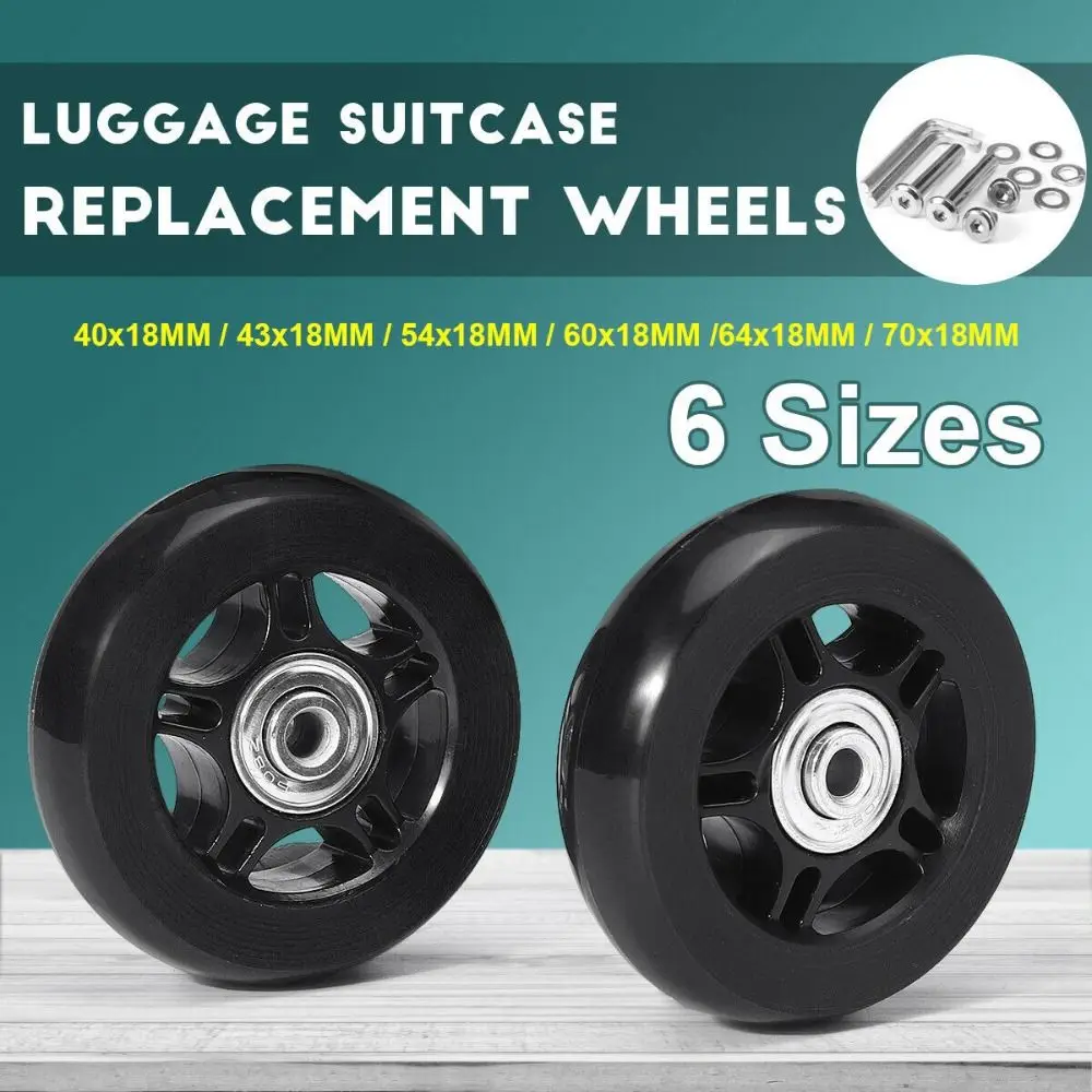 Silent Travel Luggage Wheels Repair Kit with Screws - Spare Parts