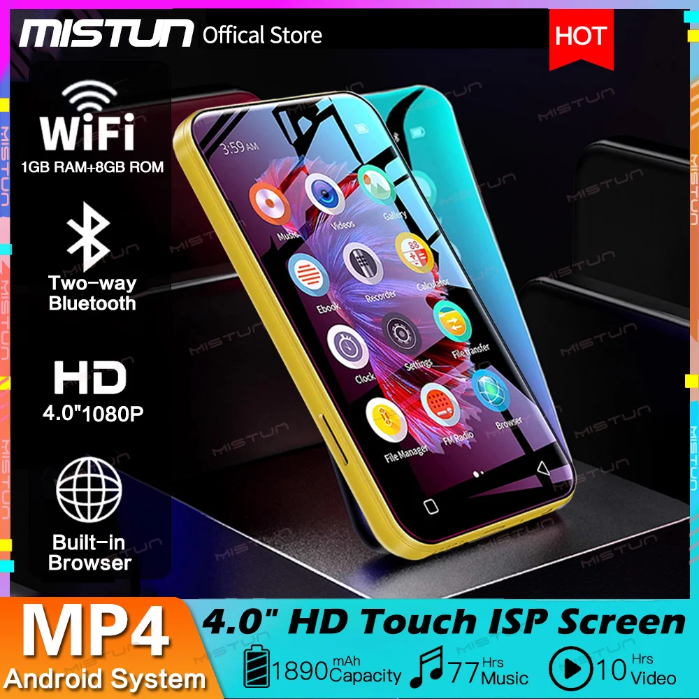 Wifi Android Mp4 Mp3 Player Bluetooth 4.0"full Touch Isp Screen Hifi