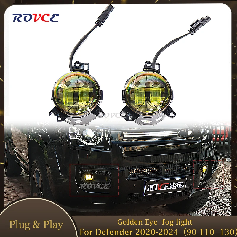 GoldLEDFogLightforLandRoverDefender9011020202023Front