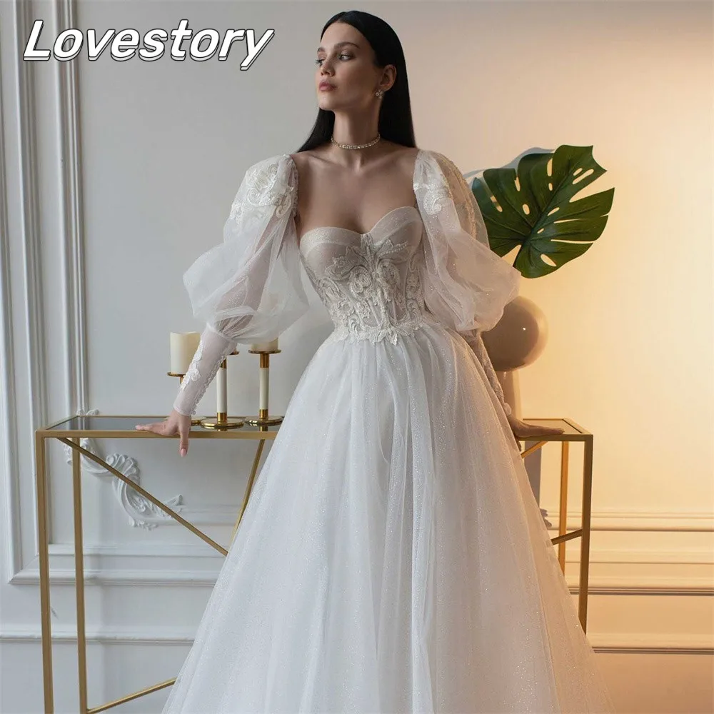 y-sweetheart-neck-a-line-wedding-dresses-long-puff-sleeves-bride