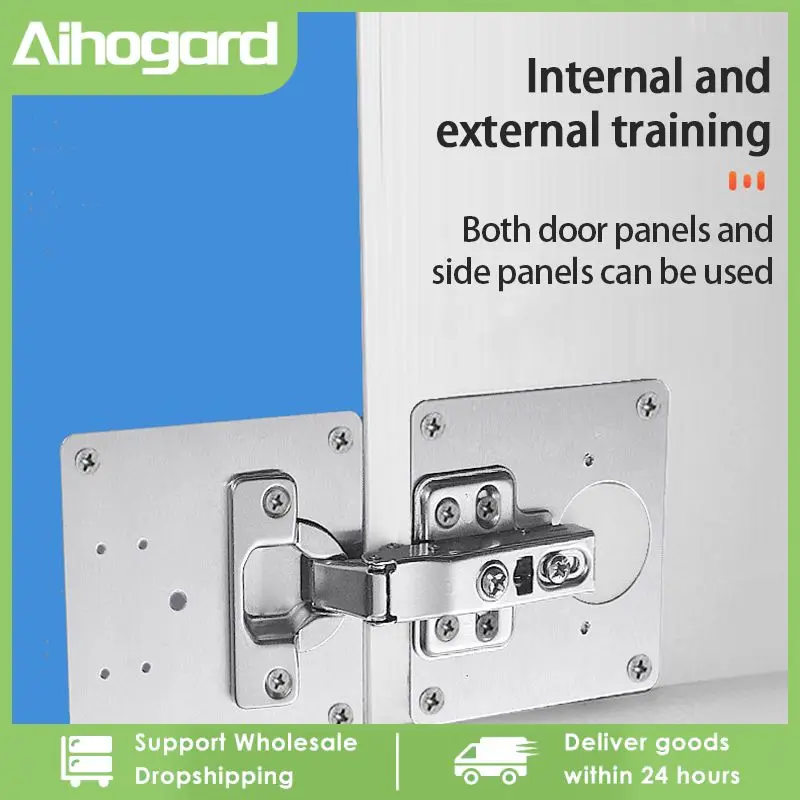 Cabinet Hinge Repair Plate Kit Hinges Repair Cupboard Door Hinge Mounting Fixing Plates With Screws Furniture Hardware