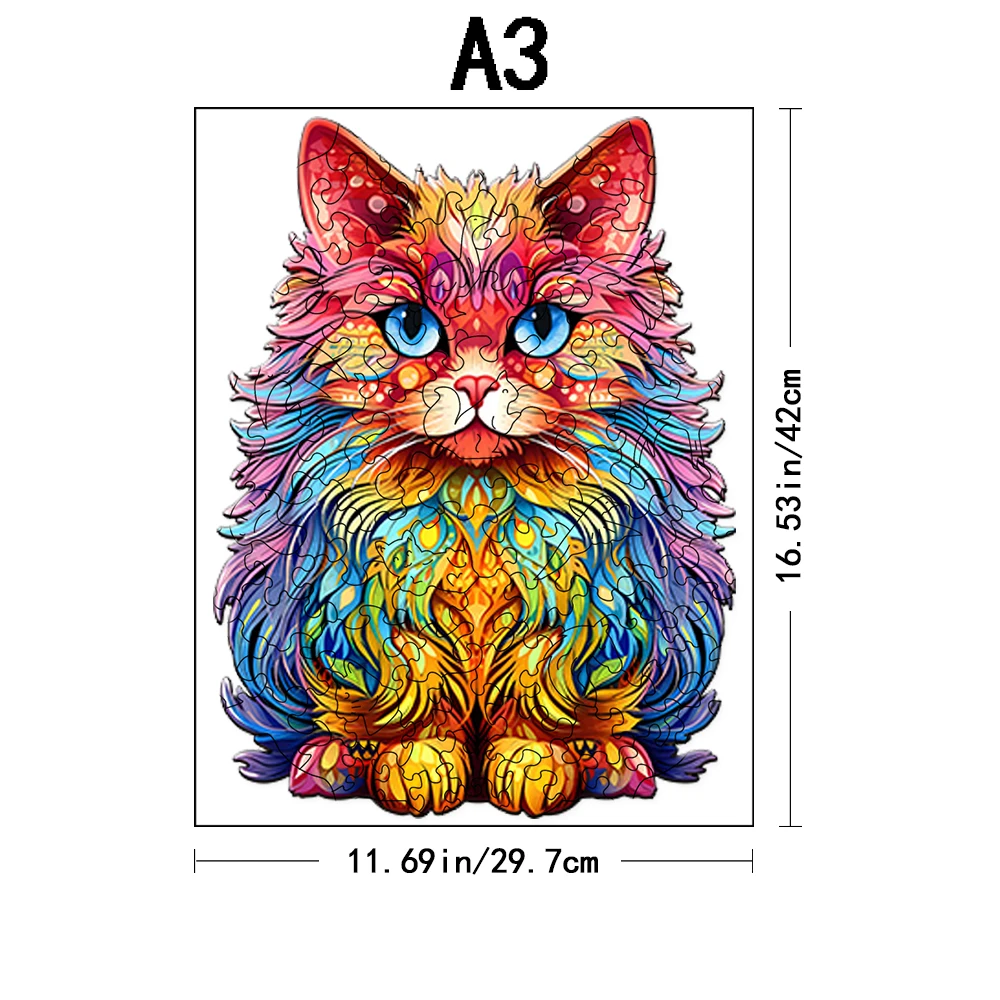 Interessante bunte Katze-Holz puzzle-fordern Sie Ihr Gehirn heraus-perfekt für Geburtstage und Feiertage-bunte Weihnachts geschenke – Detail 8