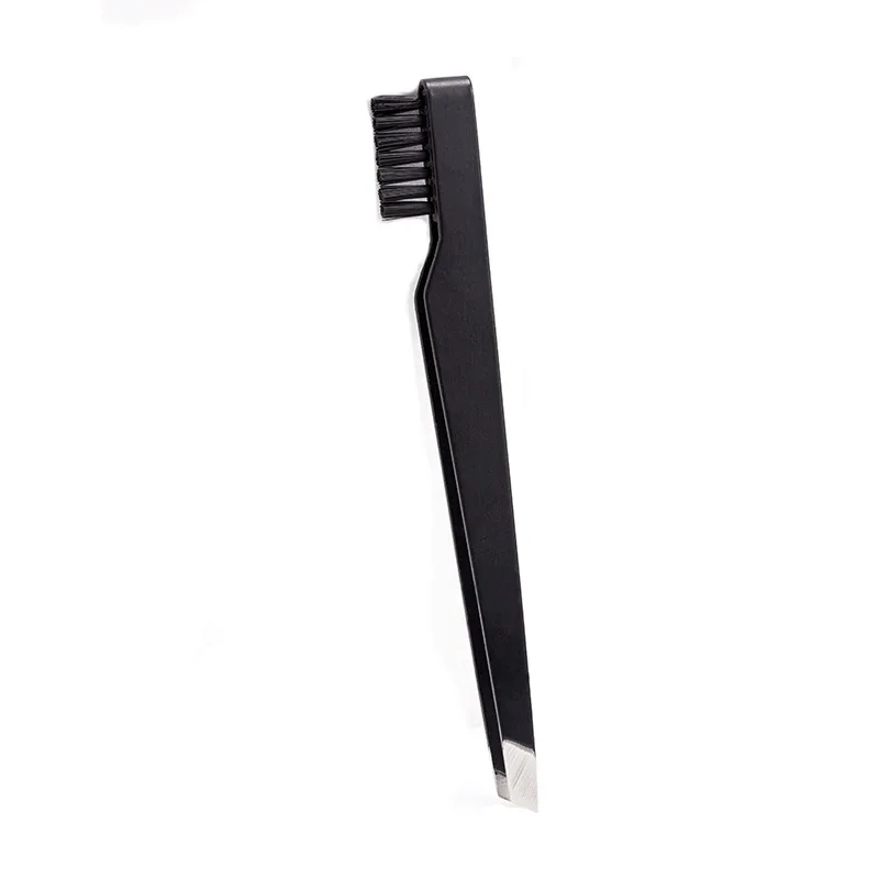 Beauty Tools Stainless Steel 2-in-1 Bristle Brush Eyebrow Clip Bristle Brush Diagonal Tweezers Eyebrow Plucking Tools 6