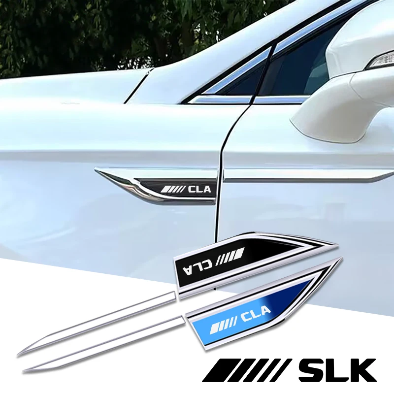 2Pcs Car Accessory Side Doors Blade Car Stickers For Mercedes Benz Amg Cla Clk Cls Gla Glb Glc Gle Glk Gls Gts Slc Slk Auto