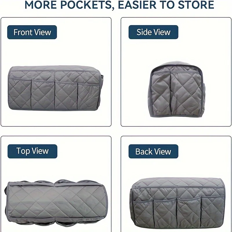 Sofa Armrest Storage Bag for TV Remote & Organizer - Cotton Fabric Side Pocket with Strap, Multipurpose Chair Organizer Pouch