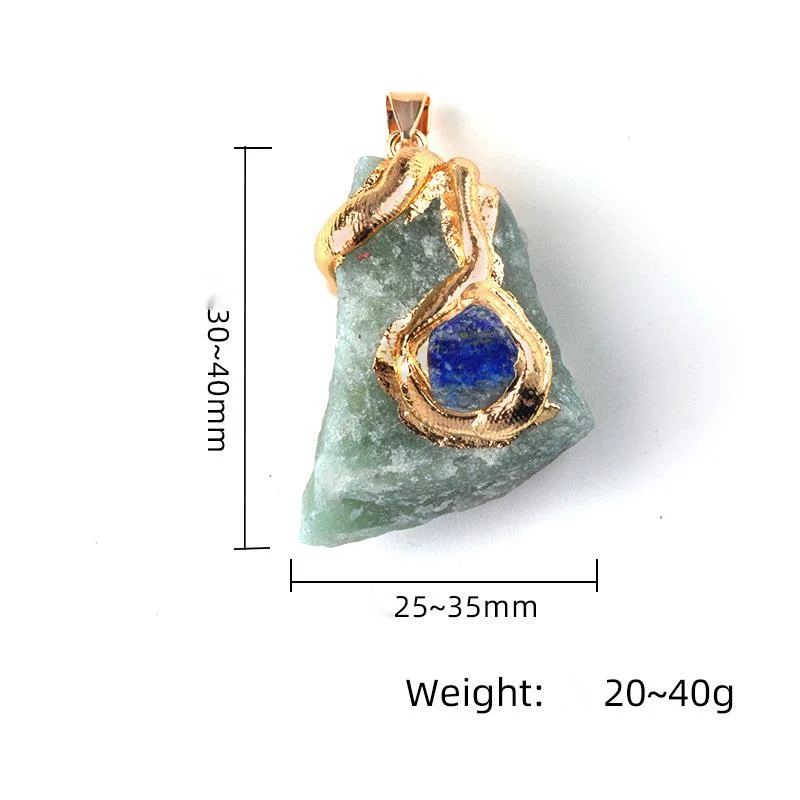 1680-20~40mm oversized gold-plated original stone pendant with multi-color crystal irregular necklace accessories_voghion.com