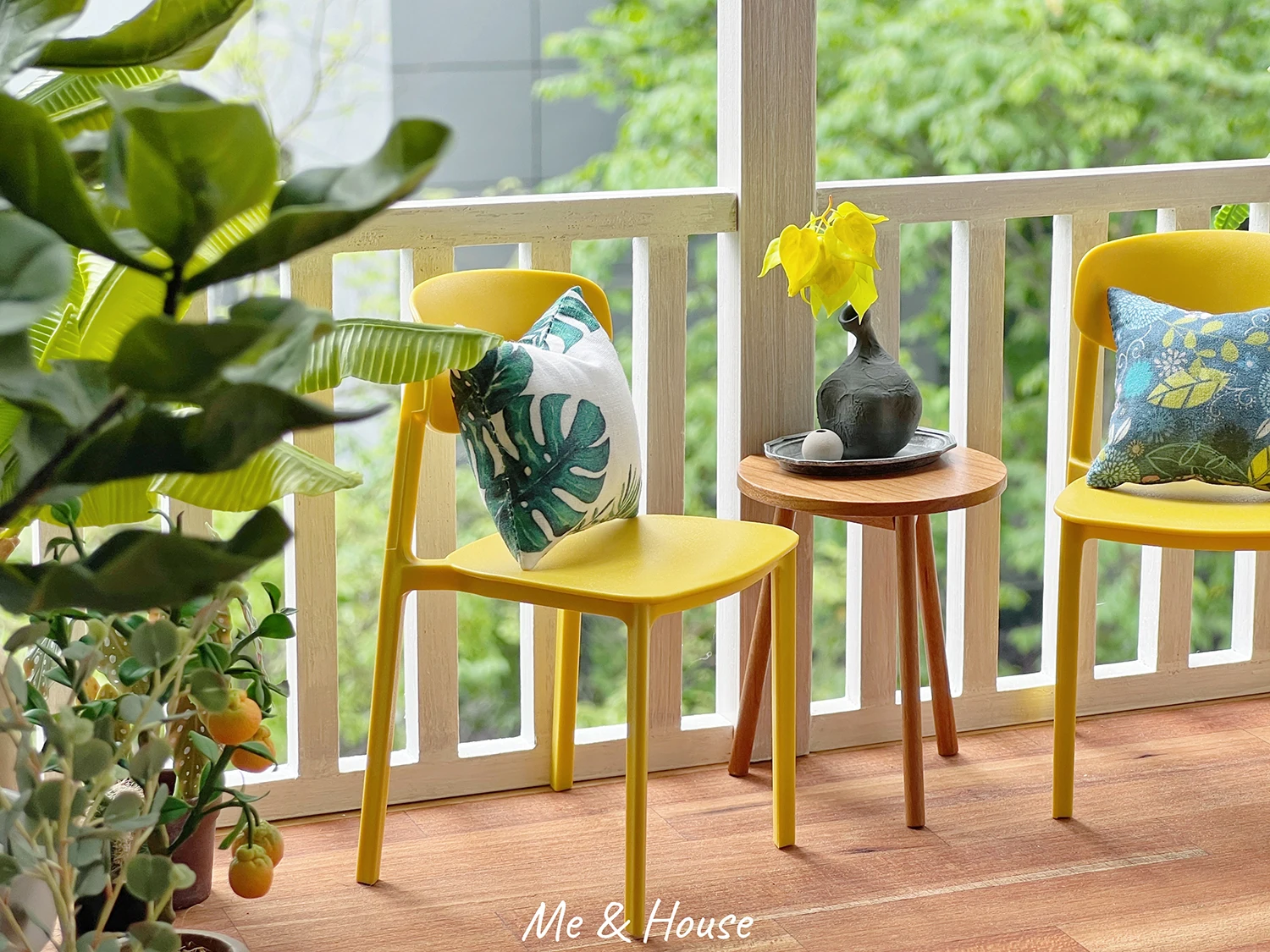 1/6 doll house model furniture accessories mini model Dining Chair（set of two chairs） 5
