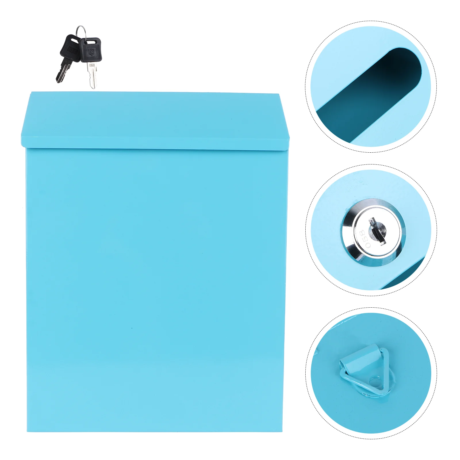 

Wall Mount Mailbox Locking Drop Box Steel Mailbox Rent Payments Mail Keys Weatherproof Galvanized Cover Safe