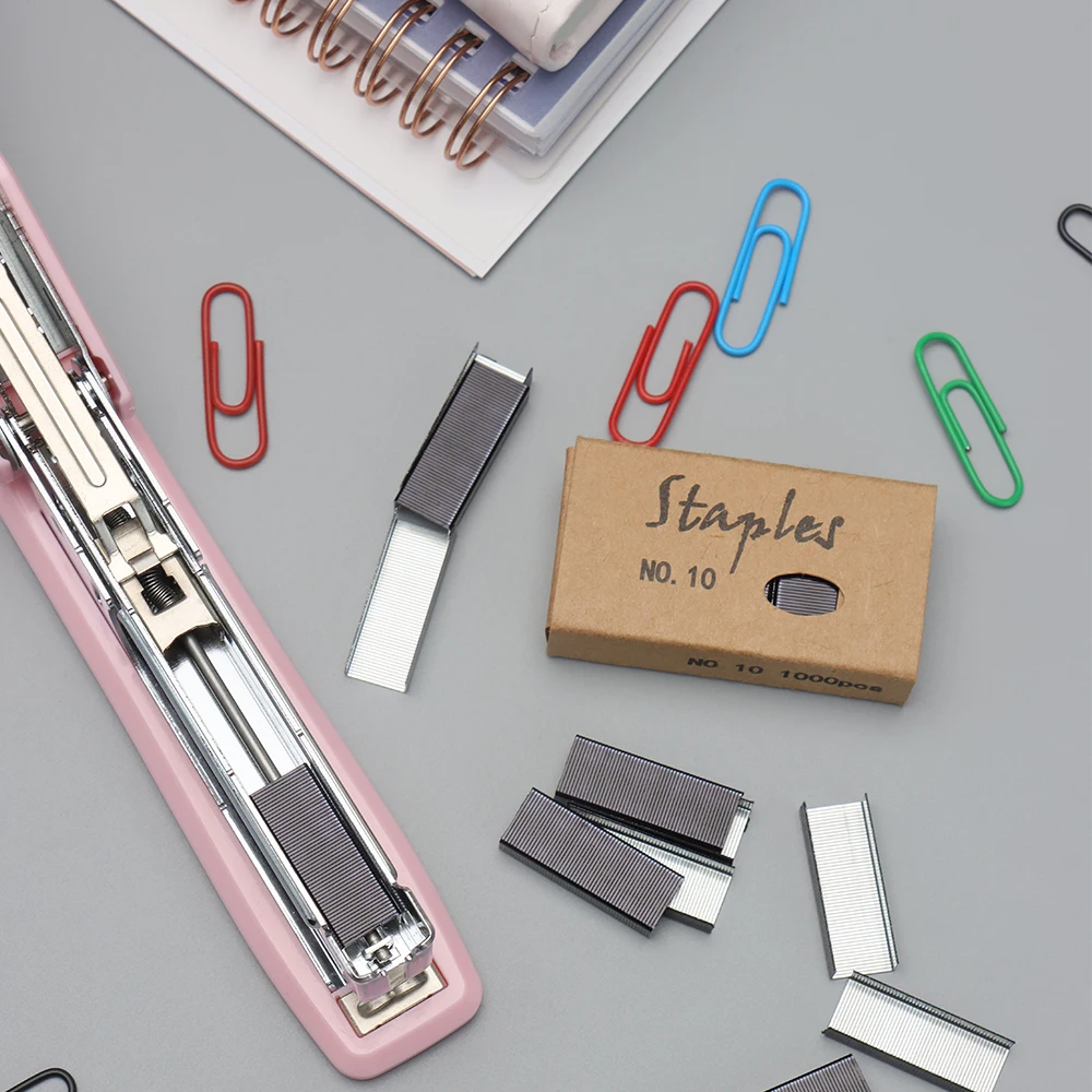 4 Box Metal Staples Black No.10 Stapler Pin Binding Supply Refill 4000 Staples Stapling Stationery For School Office Supplies